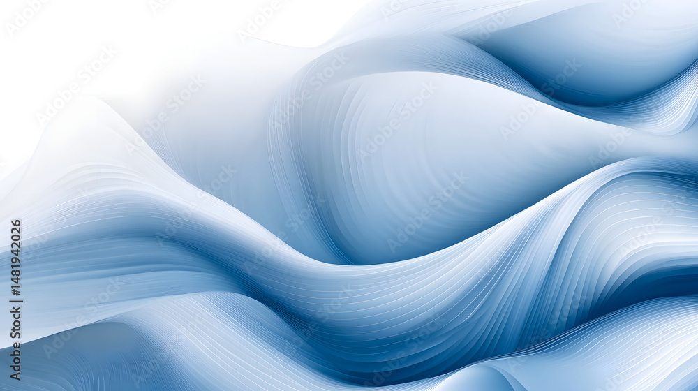 Poster abstract blue waves create a soothing and dynamic visual effect, ideal for backgrounds or modern des