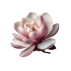 Beautiful magnolia flower blossom bloom close up on black background wallpaper on transparent background