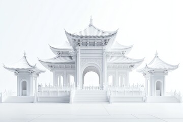 Naklejka premium Majestic white architectural structure in minimalism.