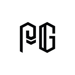 PG monogram logo design letter text name symbol monochrome logotype alphabet character simple logo