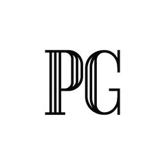 PG monogram logo design letter text name symbol monochrome logotype alphabet character simple logo