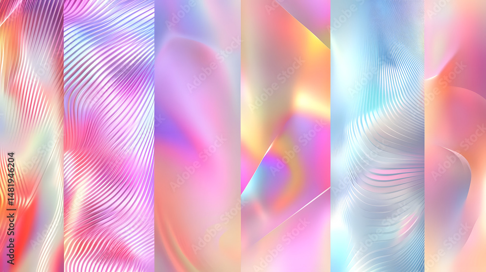 Poster vibrant abstract backgrounds featuring soft pastel hues and flowing patterns, creating a dreamy aest
