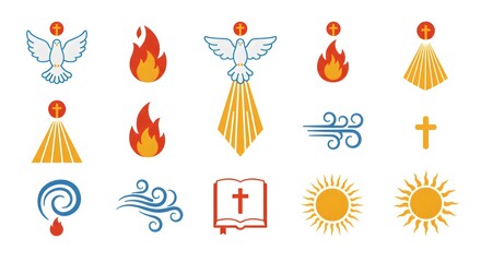 Christian Symbols: Holy Spirit, Fire, Wind, Water, Sun, Bible