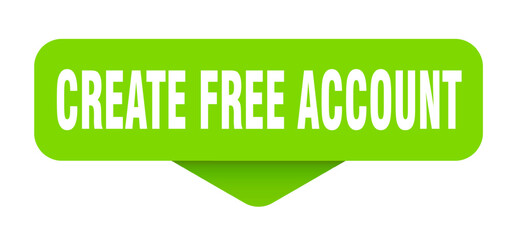 create free account sticker. create free account sign on transparent background