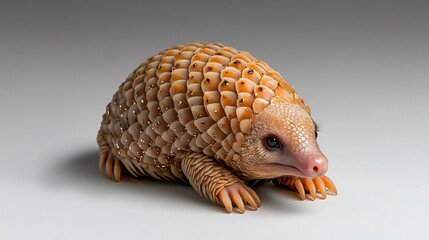 Obraz premium Tiny, light orange-tan, armored mammal