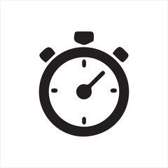 black stopwatch isolated on white