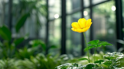 Yellow Flower in Greenhouse