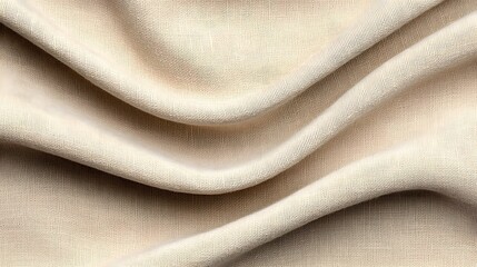 Cream Cotton Fabric Texture with Light Shadow Overlay