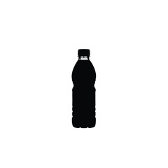 Bottle of water silhouette on white background