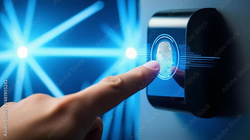 Poster biometric fingerprint security technology for access control systems