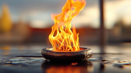 A flickering flame seen from a close-up, captured in slow motion as it grows and burns out.