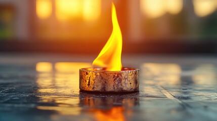 A flickering flame seen from a close-up, captured in slow motion as it grows and burns out.