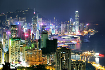 Fototapeta premium Hong Kong view point sunset on the Braemar Hill Peak