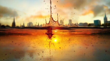 A flipped town reflected in the water of a glassy river, creating a dreamlike effect