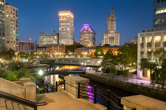 Downtown Providence Rhode Island city skyline view