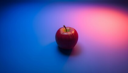 red apple on black background