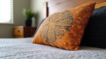A forgotten mark on a pillow as if someone had rested their head there.
