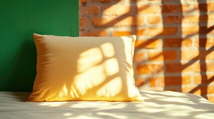 A forgotten mark on a pillow as if someone had rested their head there.