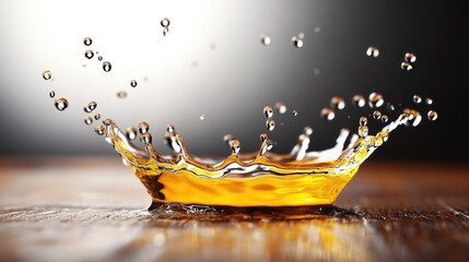 A fountain of water suspended in mid-air, frozen in motion as droplets hover around