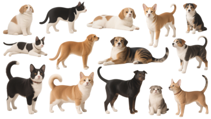 Adorable Collection of Dogs and Cats Diverse Breeds and Poses