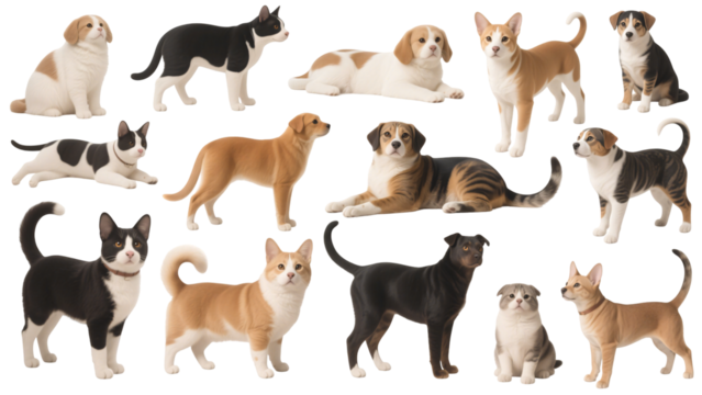 Adorable Collection of Dogs and Cats Diverse Breeds and Poses