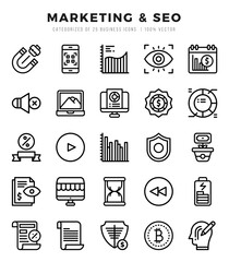 Marketing & SEO icon pack for your website. mobile. presentation. and logo design.