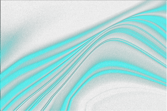 Abstract teal wave pattern on dark background.