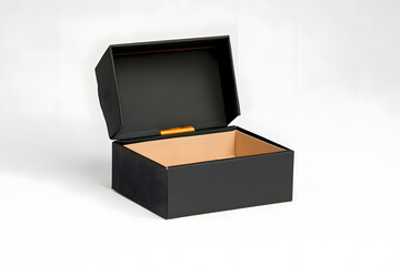 Luxury gift box open beige interior