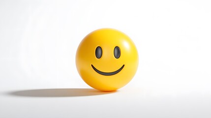 Fototapeta premium Cheerful 3D Smiling Emoji in Modern Style for Online Communication and Positive Vibes