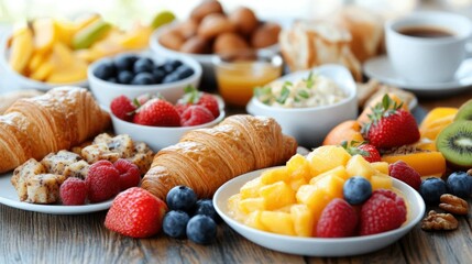 A lavish breakfast spread