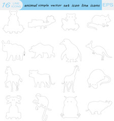 Animal Picture Outline Vector Bundle