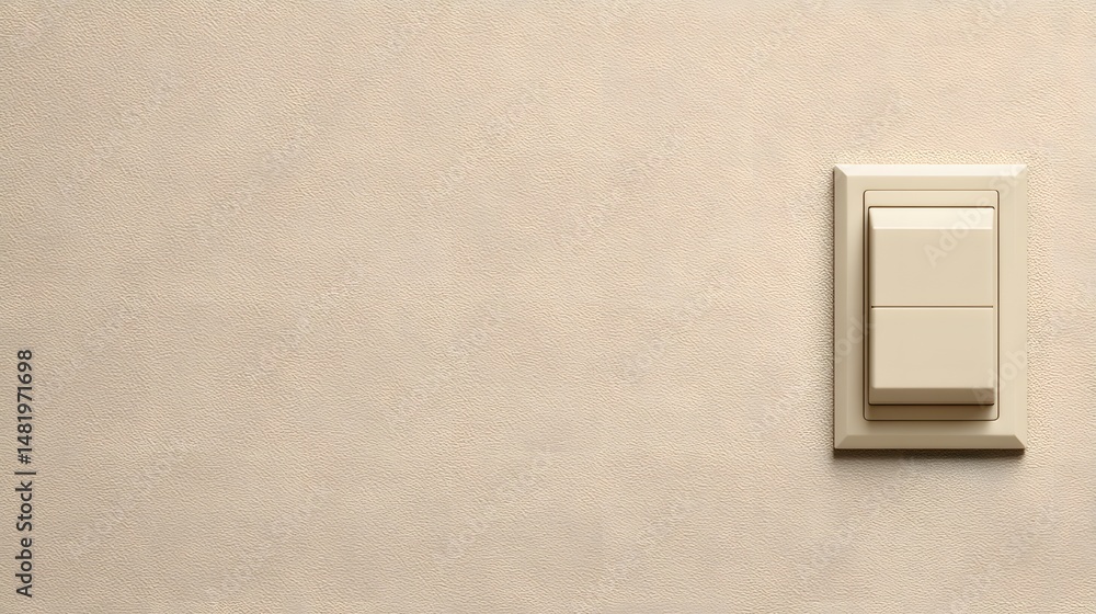 Poster elegant light switch on pale taupe background with minimalist style