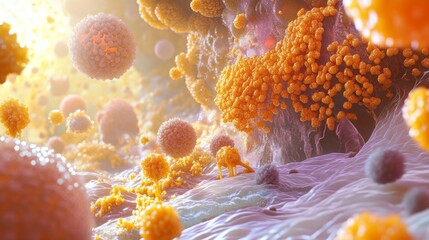 Artistic Rendering of Expanding and Contracting Fat Cells in Detail