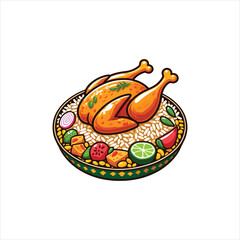  Biryani vector,Chicken polao,Chicken Pilaf