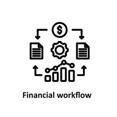 Financial workflow Vector icon which can easily modify or edit