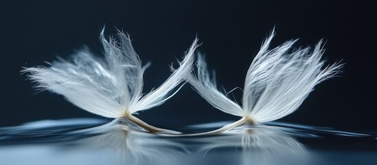 Obraz premium Dandelion Seed Close Up on Surface Dark Background