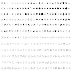 Fototapeta premium Sparkle vector icon set. Shine symbol illustration collection. star sign or logo.