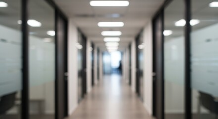 Blurred Photo of Empty Modern Office Hallway
