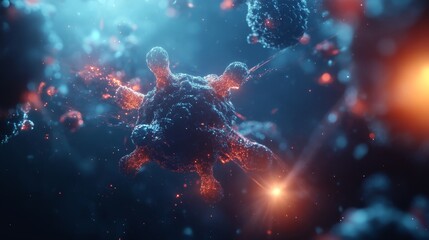 Fototapeta premium Hyper Realistic 3D Rendering of Cells with Ant Aesthetics and Details