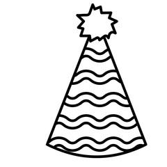Birthday Hat Element Outline
