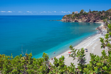 Riviera dei Cedri Cavinia locality, Cosenza district, Calabria, Italy, view of the Cavinia beach...