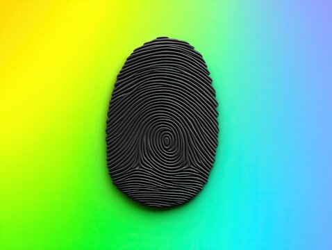 Unique abstract fingerprint design showcasing intricate line patterns and textures against a vibrant gradient background conveying individuality and modern identity representation