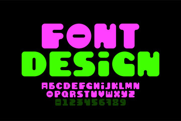 Modern style Font Design, alphabet letters and numbers vector illustration