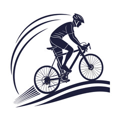 Obraz premium Bicycle Rider Cyclist Silhouette In Motion