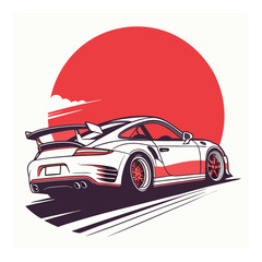 Iconic Sports Car Automotive Vector Illustration