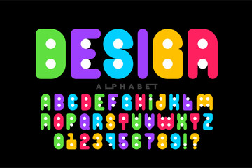 Design. Modern style font, alphabet letters and numbers vector illustration