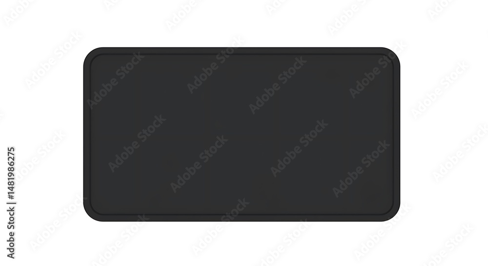 Poster isolated black rectangle object with rounded corners