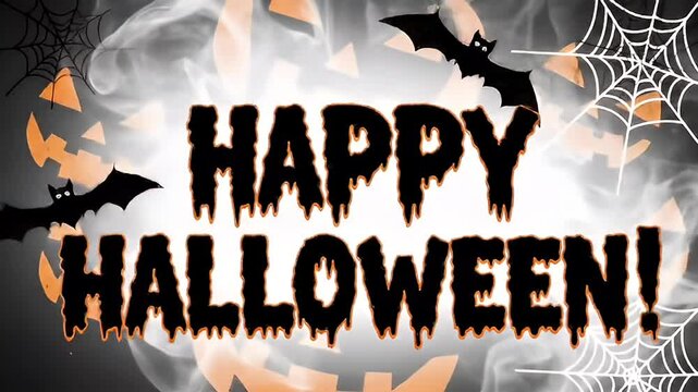 Halloween graphic design with drip effect text and spooky elements