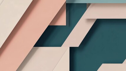 Modern abstract geometric animation with elegant pastel colors and clean minimalist shapes smoothly shifting and moving, creative graphic background concept - Powered by Adobe