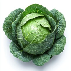 Fototapeta premium Cabbage vegetable isolated on white background top view 